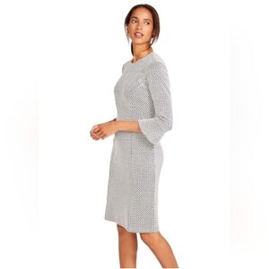J McLaughlin White And Black Knit 3/4 Sleeve Dress Sz XS